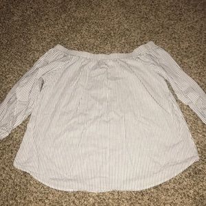 Off the shoulder Black and White stripes